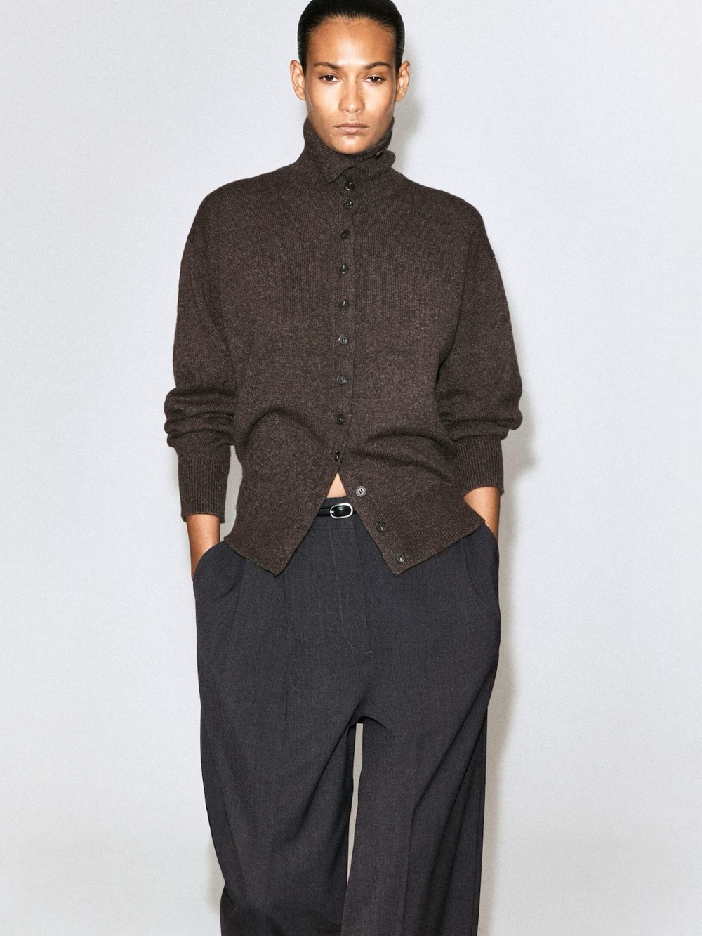 NWT (size small) COS SCULPTED CASHMERE MOCK-NECK CARD